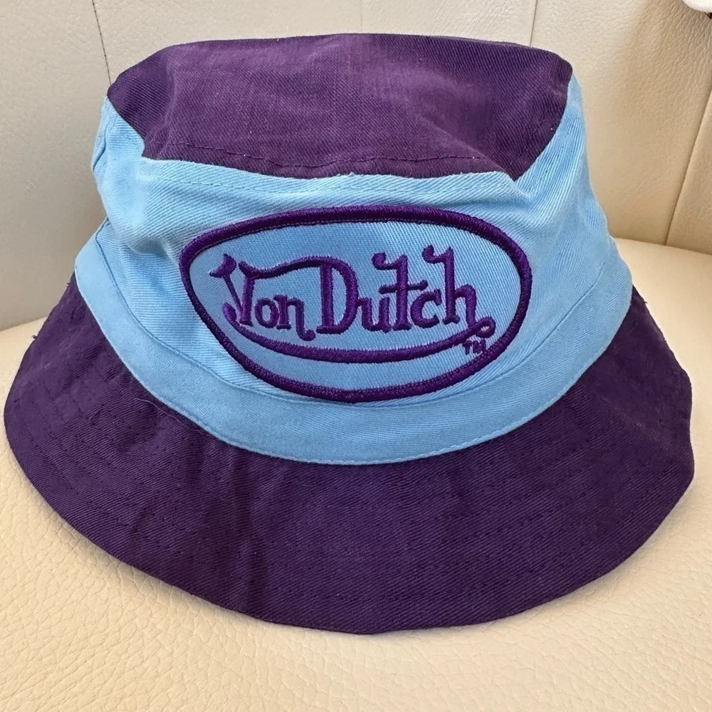 Von Dutch Youth Bucket Hat -  Purple/Blue NWOT
